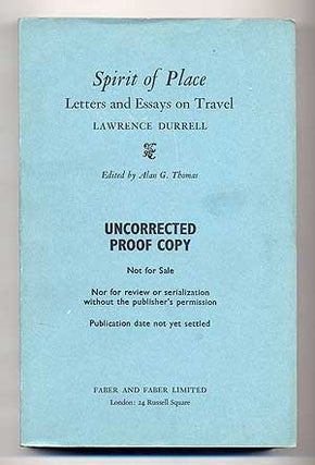 Item #277401 Spirit of Place: Letters and Essays on Travel. Lawrence DURRELL