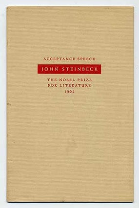 Item #278063 Speech Accepting the Nobel Prize for Literature. John STEINBECK