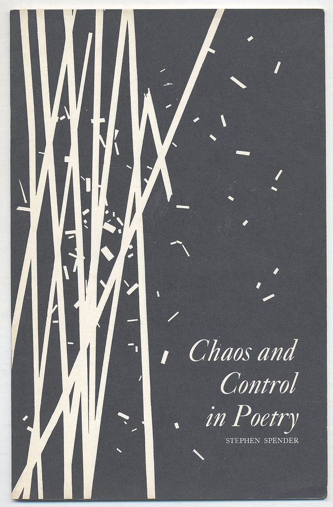 Item #278539 Chaos and Control in Poetry. Stephen SPENDER.