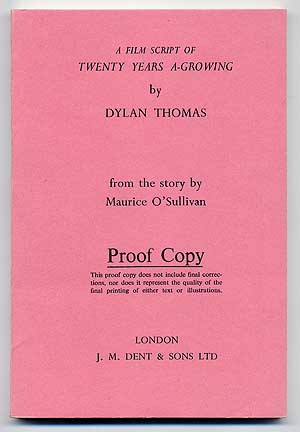 Item #278771 A Film Script of Twenty Years A-Growing. Dylan THOMAS.