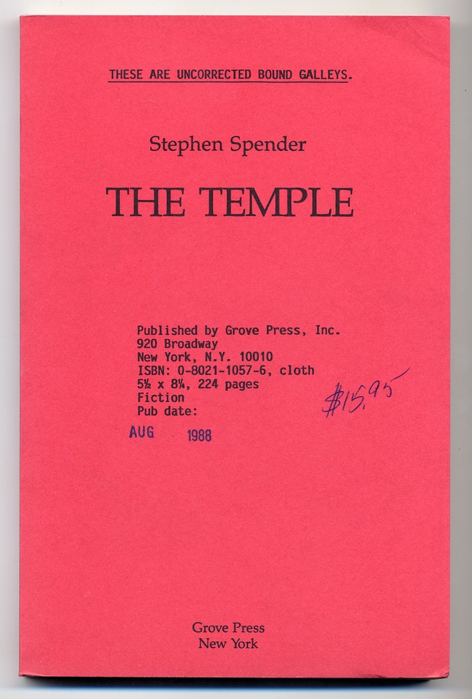 Item #278785 The Temple. Stephen SPENDER.
