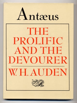 Item #278939 The Prolific and the Devourer. W. H. AUDEN
