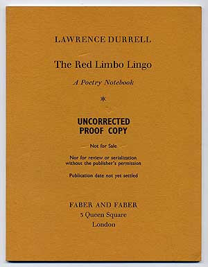 Item #279161 The Red Limbo Lingo: A Poetry Notebook. Lawrence DURRELL