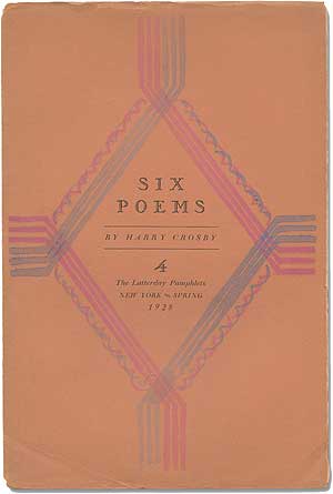 Item #279574 Six Poems. Harry CROSBY.