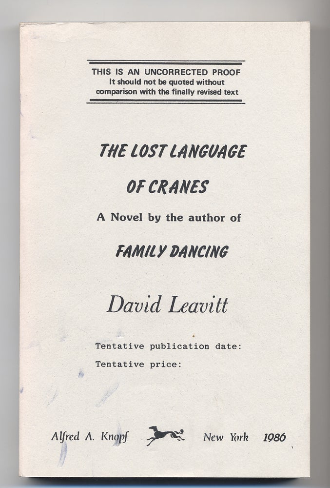 Item #280020 The Lost Language of Cranes. David LEAVITT.