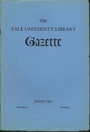 Item #280340 The Yale University Library Gazette: Volume 25 Number 3. Donald GALLUP.