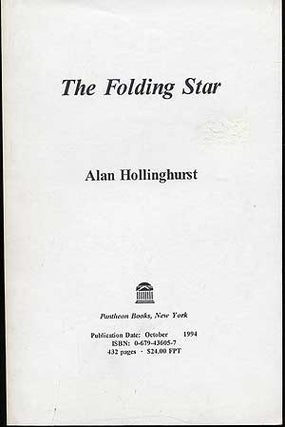 Item #281146 The Folding Star. Alan HOLLINGHURST