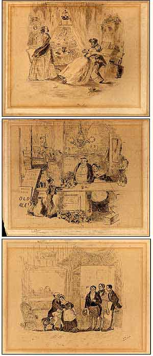 Item #281571 A Triptych of Three Illustrations Copied from Phiz. Charles DICKENS, C C. G., Phiz.