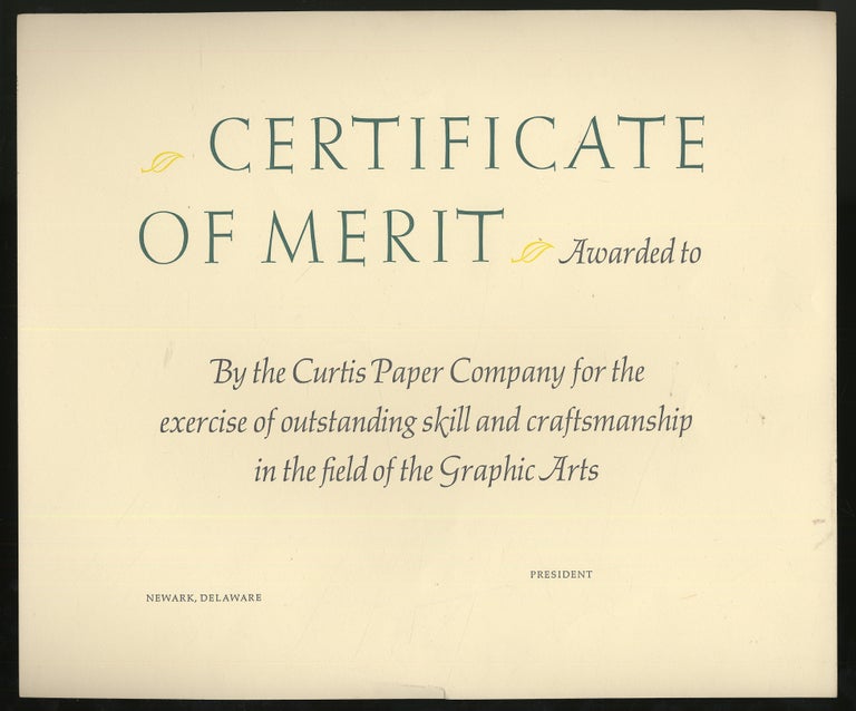Item #281623 Certificate of Merit