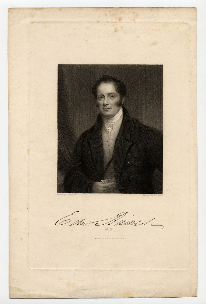 Item #281641 Engraved portrait of Edward Baines, M. P. Edward BAINES.