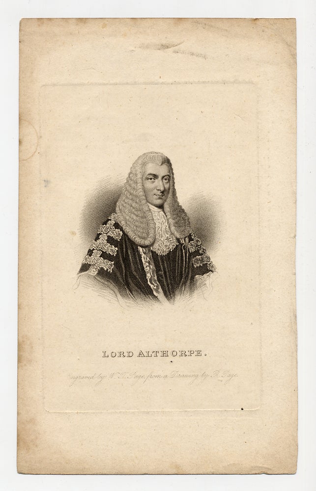 Item #281682 Engraved portrait of Lord Althorpe. John Charles SPENCER, Lord Althorpe.