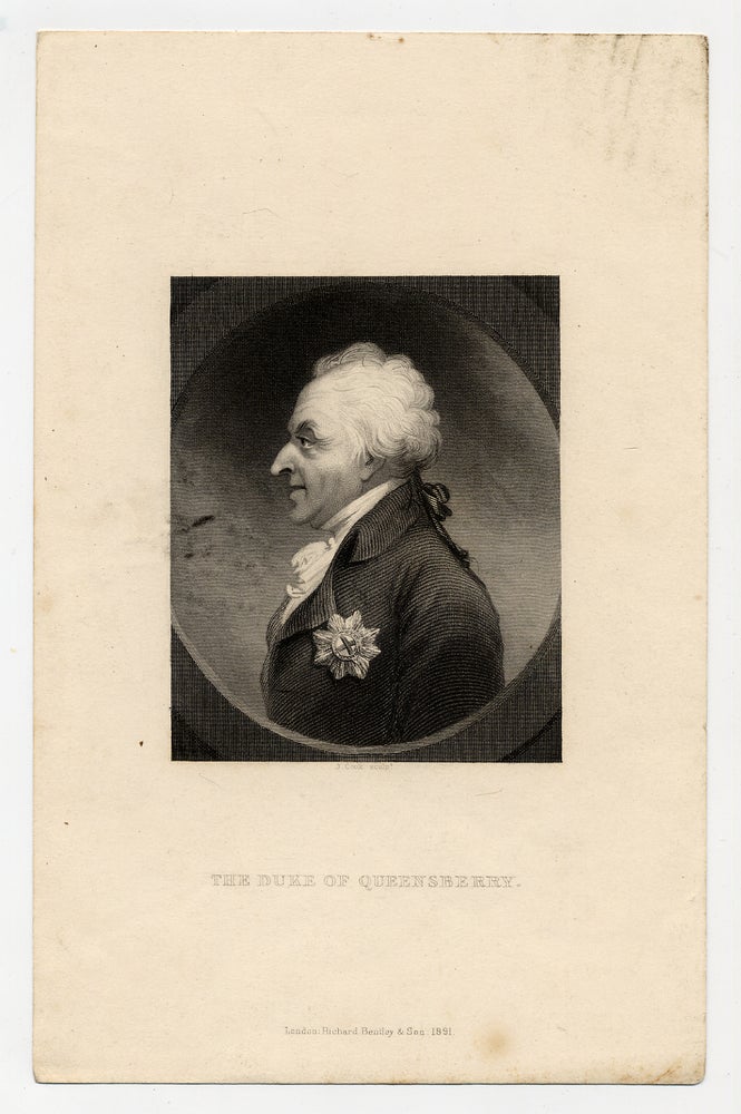 Item #281691 Engraved portrait of The Duke Of Queensberry. William DOUGLAS, third Earl of March, fourth Duke of Queensberry.