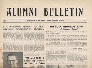 Item #282099 Alumni Bulletin: A Supplement to the Green & Gray, Berkshire School: Vol. 1, No. 3,...