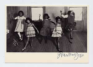 Item #283272 Signed Postcard of one of his Photographs of Dancing Children. James VAN DERZEE, Van Der Zee.