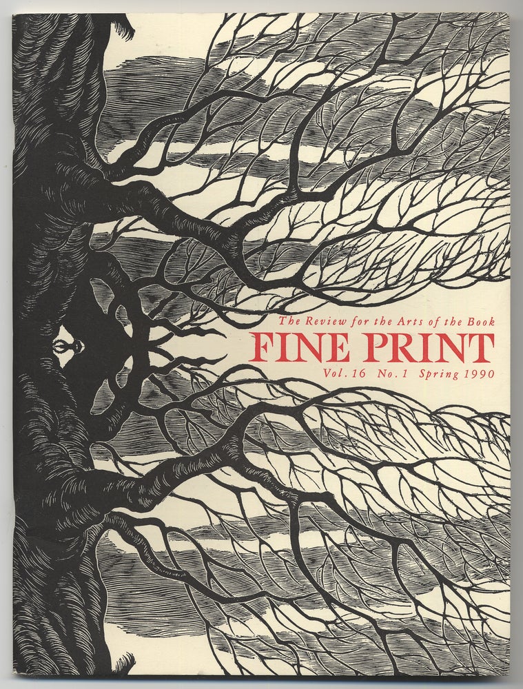 Item #284183 Fine Print: Volume 16, Number 1, Sprint, 1990. Sandra KIRSHENBAUM.