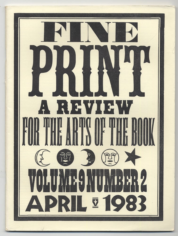 Item #284186 Fine Print: Volume 9, Number 2, April, 1983. Sandra KIRSHENBAUM.