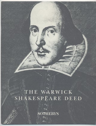 Item #284490 Sotheby's: The Warwick Shakespeare Deed: Property from the Collections of the Earls...