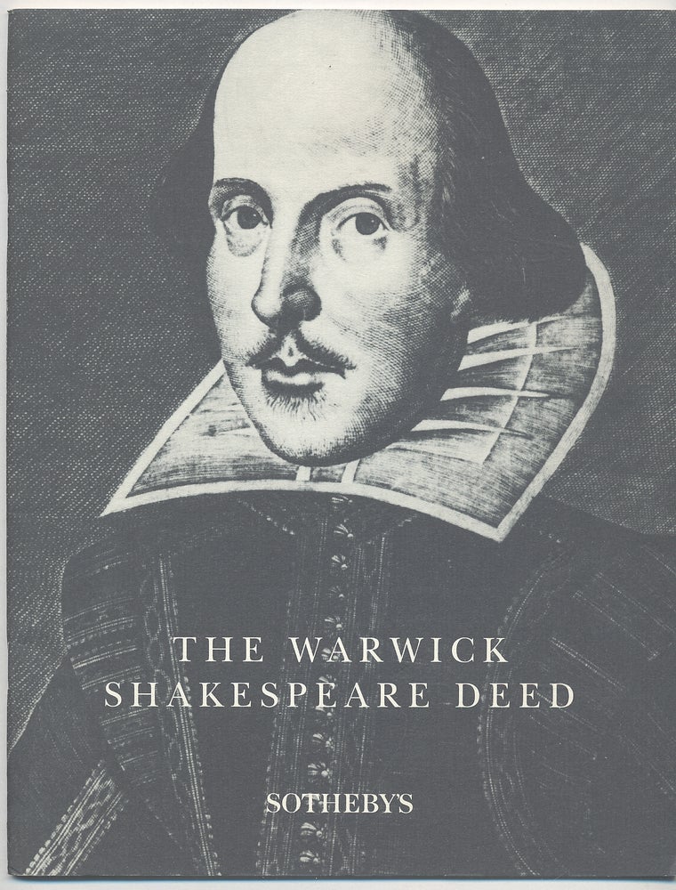 Item #284490 Sotheby's: The Warwick Shakespeare Deed: Property from the Collections of the Earls of Warwick: Thursday 11 December 1997