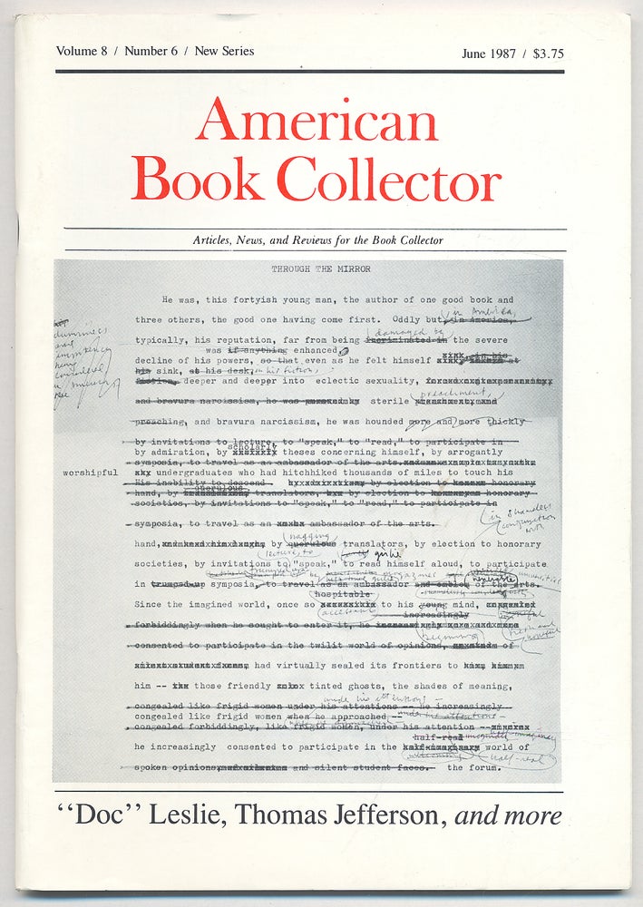 Item #284499 American Book Collector: Volume 8, Number 6, New Series, June, 1987. Bernard McTIGUE.