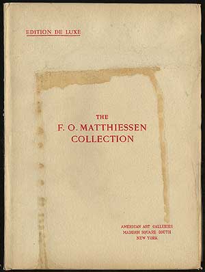 Item #287631 Catalogue of Valuable Paintings Collected by the Late F.O. Matthiessen