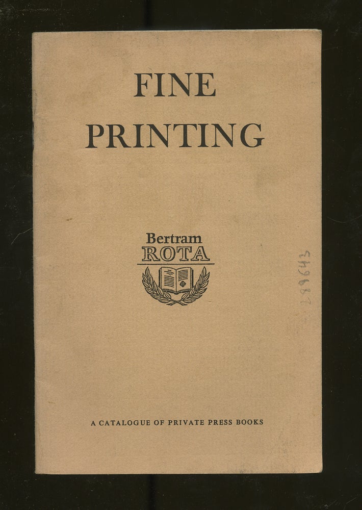 Item #289643 Fine Printing. Bertram ROTA.