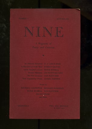 Item #289868 Nine: A Magazine of Poetry and Criticism