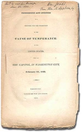 Item #291400 Proceedings and Speeches at a Meeting for the Promotion of the Cause of Temperance,...