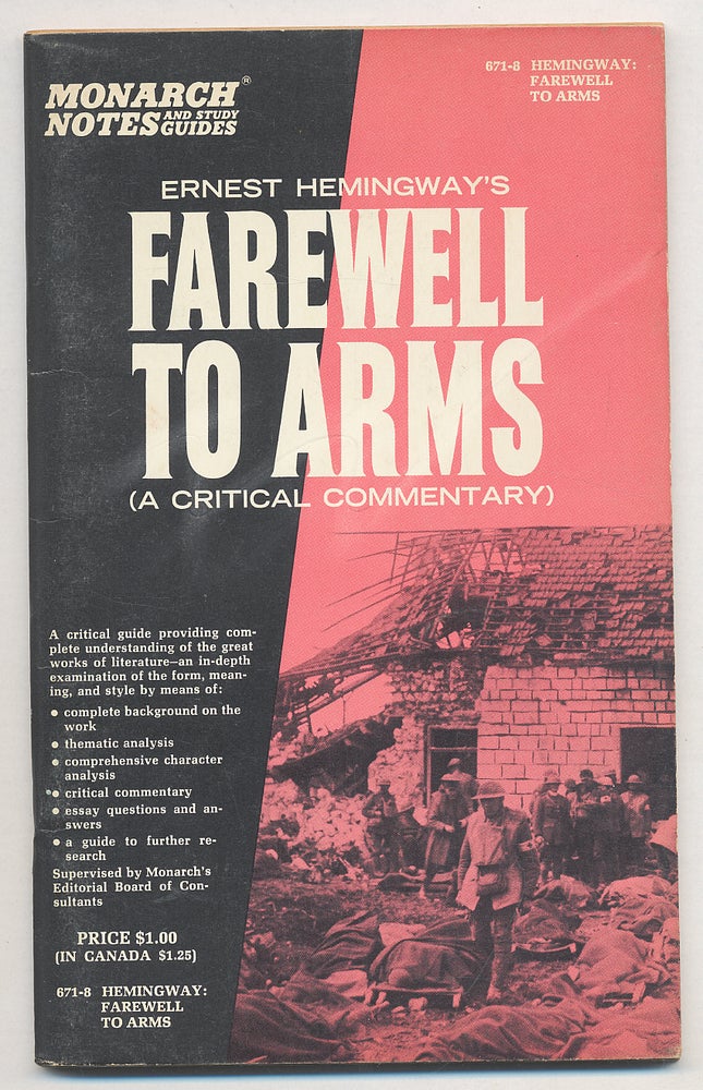 Item #292511 Ernest Hemingway's Farewell to Arms (A Critical Commentary). Lawrence KLIBBE.