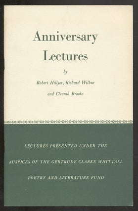 Item #292614 Anniversary Lectures, 1959: Robert Burns, Edgar Allan Poe, Alfred Edward Housman....