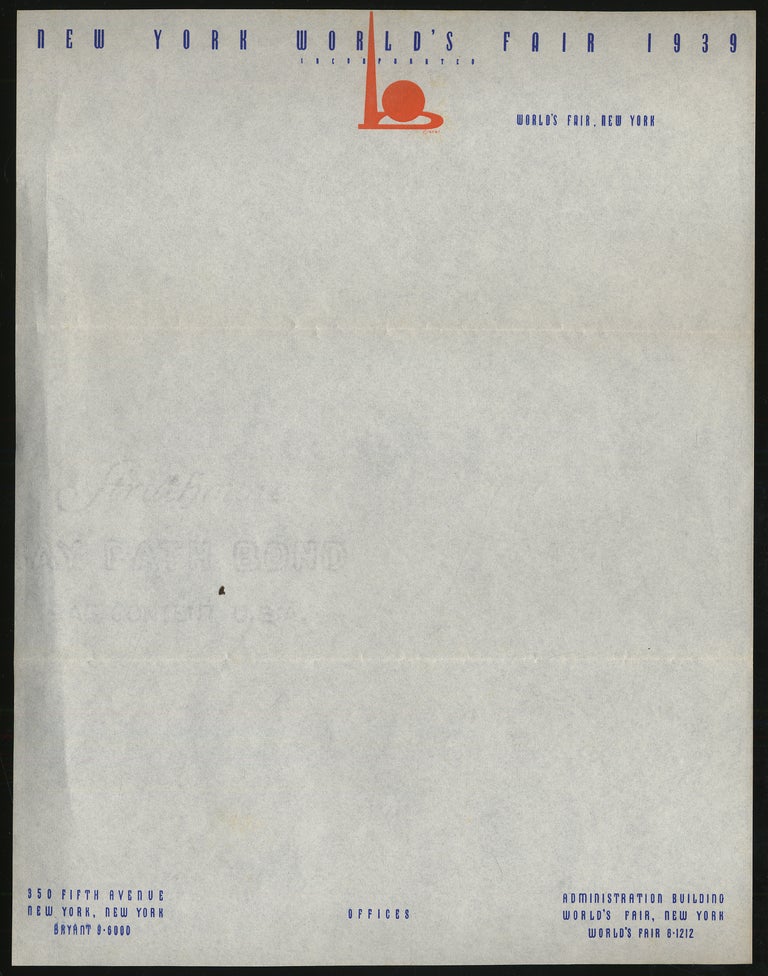 Item #293588 New York World's Fair Official Stationery