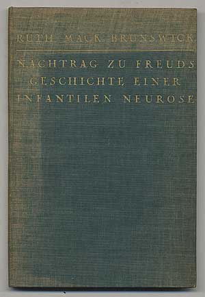 Item #293774 Nachtrag zu Freuds "Geschichte einer Infantilen Neurose" Ruth Mack BRUNSWICK.