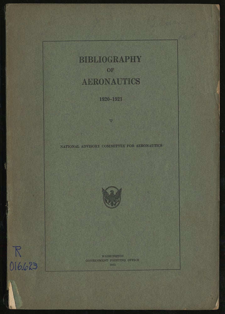 Item #294756 Bibliography of Aeronautics 1920-1921. Paul BROCKETT.