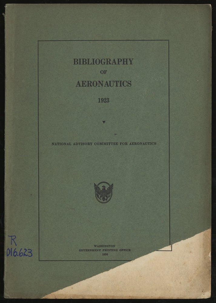 Item #294758 Bibliography of Aeronautics 1923. Paul BROCKETT.