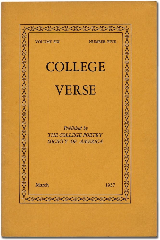 College Verse. Volume Six, Number Five. Tennessee WILLIAMS, Arthur Kyle DAVIS.