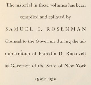 The Public Papers and Addresses of Franklin D. Roosevelt. With a special introduction and explanatory notes by President Roosevelt