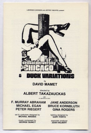 Item #301745 Sexual Perversity in Chicago and The Duck Variations. David MAMET