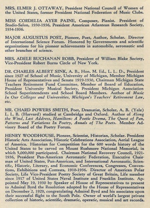 The Congress of American Poets June 14th to October 12th, 1936