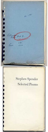 Item #305738 Selected Poems. Stephen SPENDER