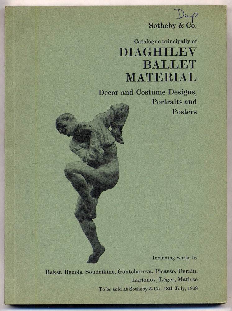Item #306434 Catalogue Principally of Daighilev Ballet Material: Decor and Costume Designs, Portraits and Posters