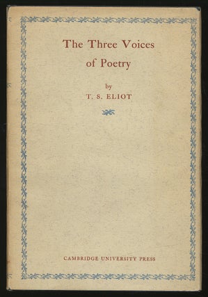 Item #306691 The Three Voices of Poetry. T. S. ELIOT