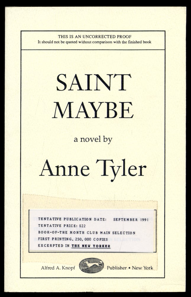 Item #307369 Saint Maybe. Anne TYLER.