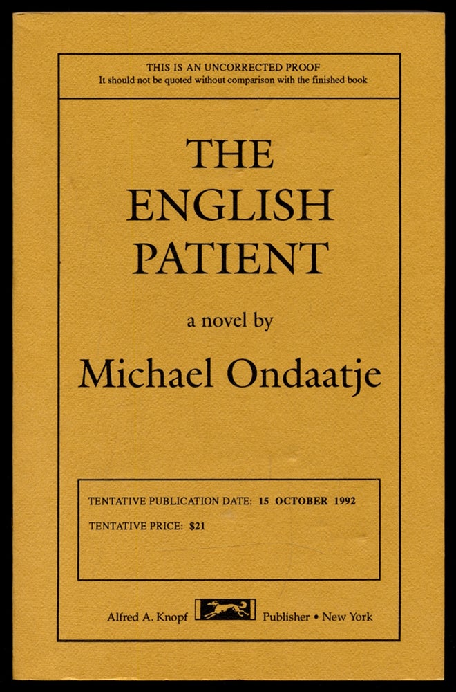 Item #307375 The English Patient. Michael ONDAATJE.
