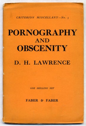 Item #307825 Pornography and Obscenity. D. H. LAWRENCE
