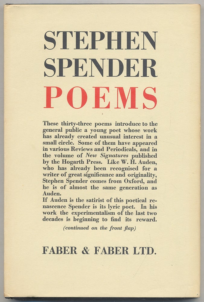 Item #308837 Poems. Stephen SPENDER.
