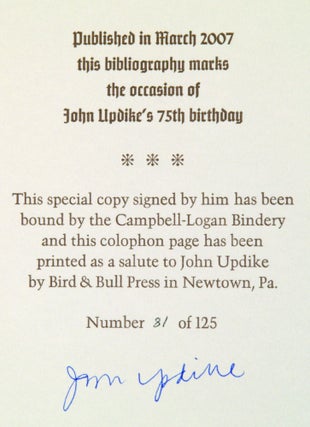 John Updike: A Bibliography of Primary and Secondary Materials