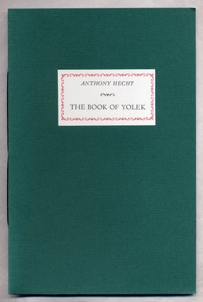 Item #312180 The Book of Yolek. Anthony HECHT