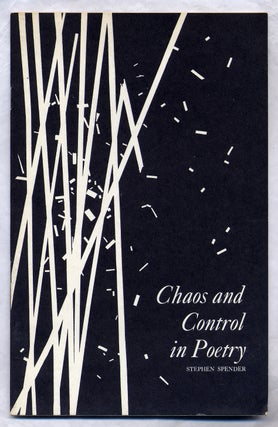 Item #313970 Chaos and Control in Poetry. Stephen SPENDER
