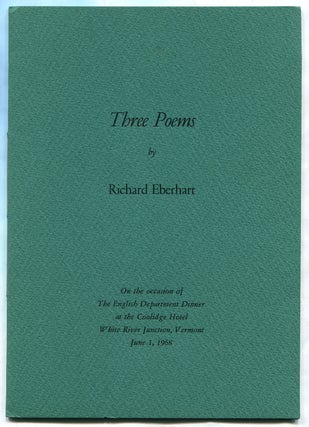 Item #315116 Three Poems: On the Occasion of the English Department Dinner at the Coolidge Hotel,...