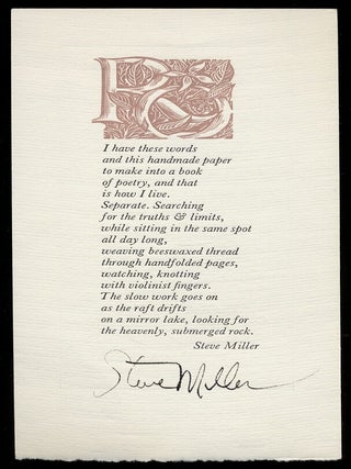 Untitled]: I have these words. Steve MILLER.