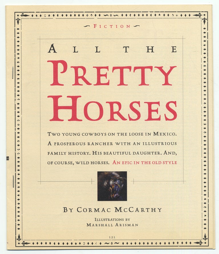 Item #315728 All the Pretty Horses. Cormac McCARTHY.
